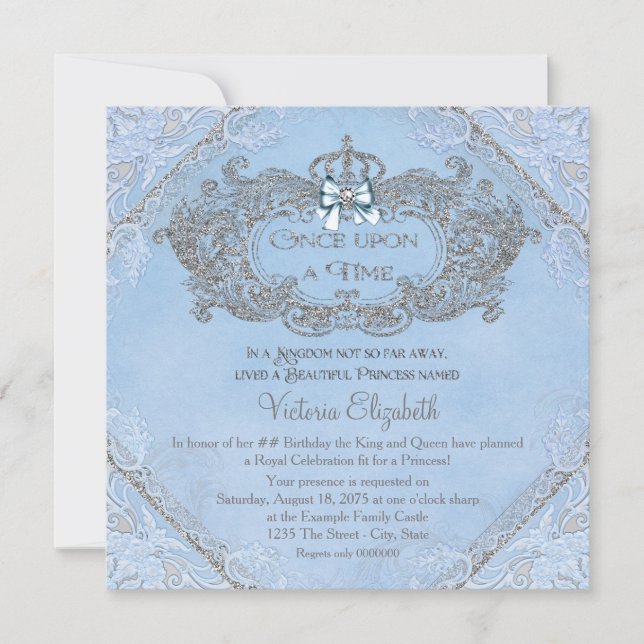 Once Upon a Time Princess Birthday Invitation (Front)