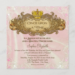 Once Upon a Time Princess Birthday Party Invitation