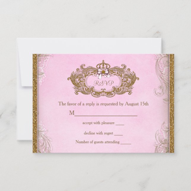 Once Upon a Time Princess Birthday RSVP (Front)