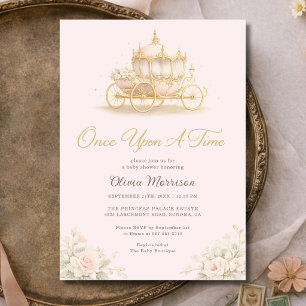 Once Upon A Time Princess Carriage Baby Shower Invitation