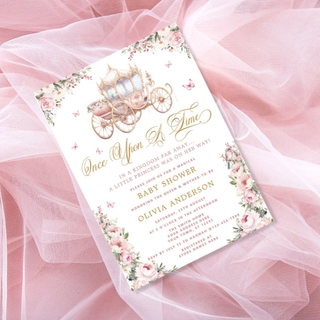 Once Upon A Time Princess Carriage Baby Shower Invitation (Creator Uploaded)