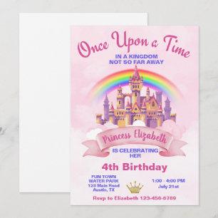 Once Upon A Time Princess Castle Birthday Invitation