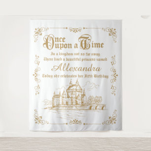 Once upon a Time royal backdrop gold and white Tapestry