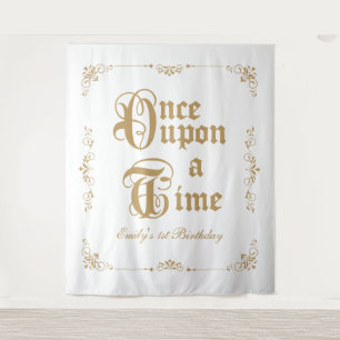 Once upon a time royal party photobooth backdrop tapestry