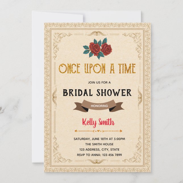 Once upon a time shower invitation (Front)