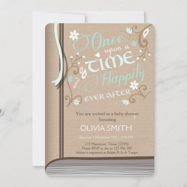 Once Upon a Time Storybook Baby shower invitation (Front)