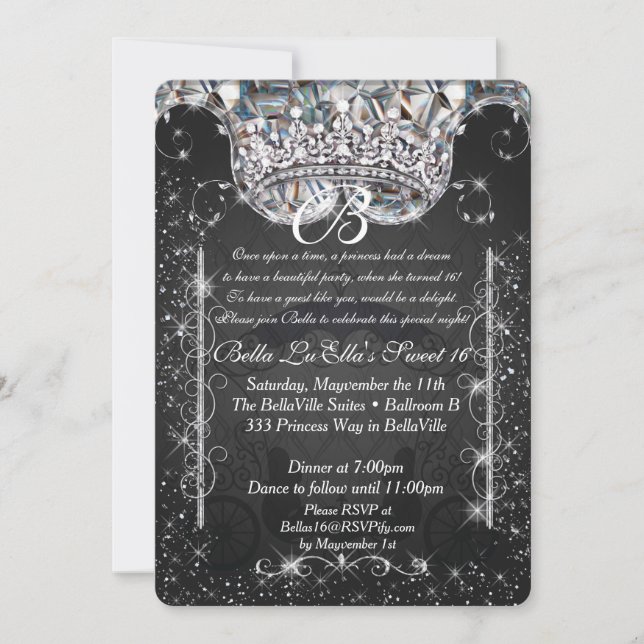 Once Upon a Time Sweet 16 Invitation (Front)
