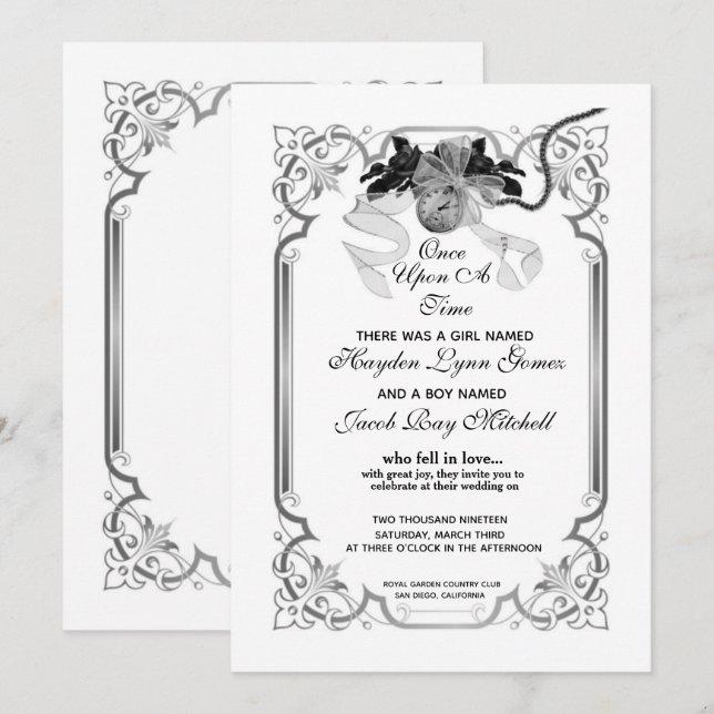 Once Upon A Time Wedding Invitation (Front/Back)