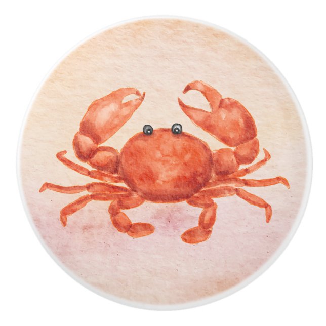 Once upon a time with a little cute crab name Kiko Ceramic Knob (Front)