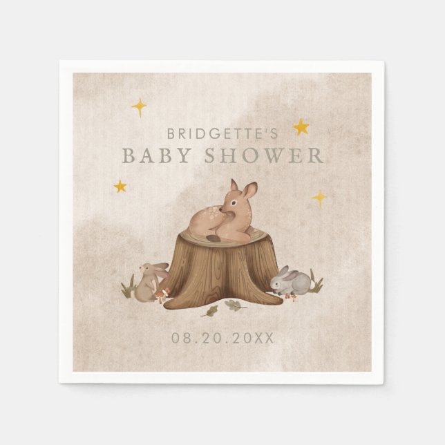 Once Upon a Time Woodland Storybook Napkin (Front)