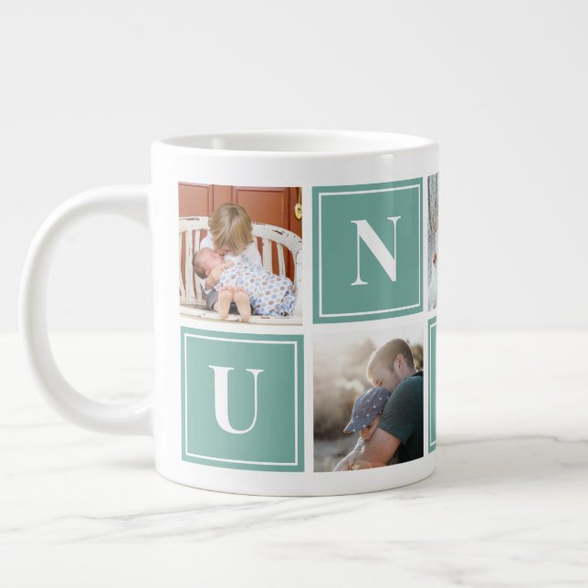 Oncle Photo Collage Personnalisé Giant Coffee Mug (Gauche)