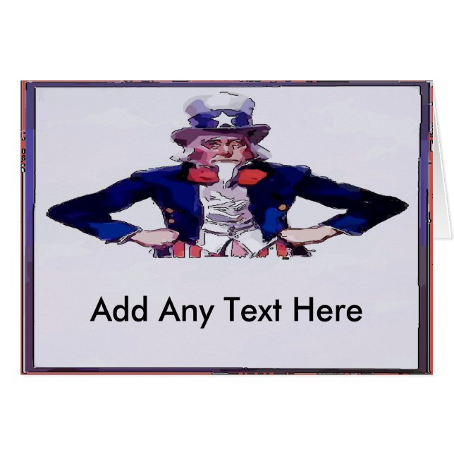 Oncle Sam Ajouter une carte texte (Devant horizontal)