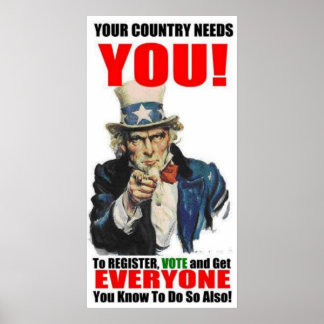 Oncle Sam Inscrivez-vous pour voter Poster
