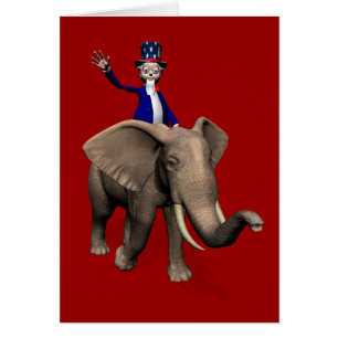 Oncle Sam Riding On Elephant