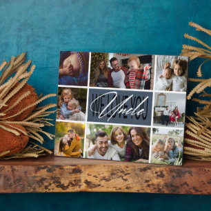 Oncle We Love You Photo Collage Plaque