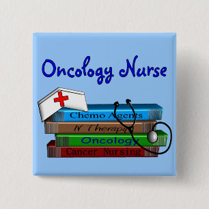 Oncolgoy Nurse "Books" Design 2 Inch Square Button