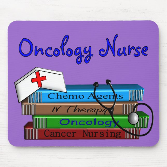 Oncolgoy Nurse "Books" Design Mouse Pad (Front)