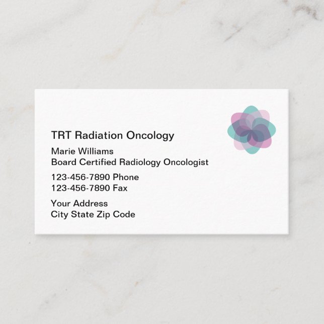 Oncologie radiologique Cartes de visite Oncologist (Devant)