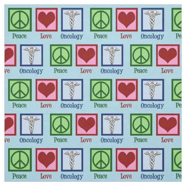 Oncologist Peace Love Oncology Office Fabric (Swatch)