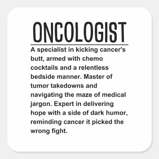 Oncologist  square sticker (Front)