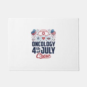 Oncology 4th of July Crew Medical Patriotic Shirt Doormat