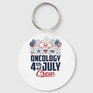Oncology 4th of July Crew Medical Patriotic Shirt Keychain