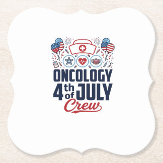 Oncology 4th of July Crew Medical Patriotic Shirt Paper Coaster