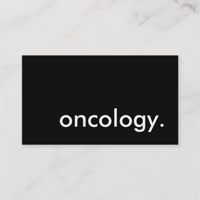 oncology. business card (Front)