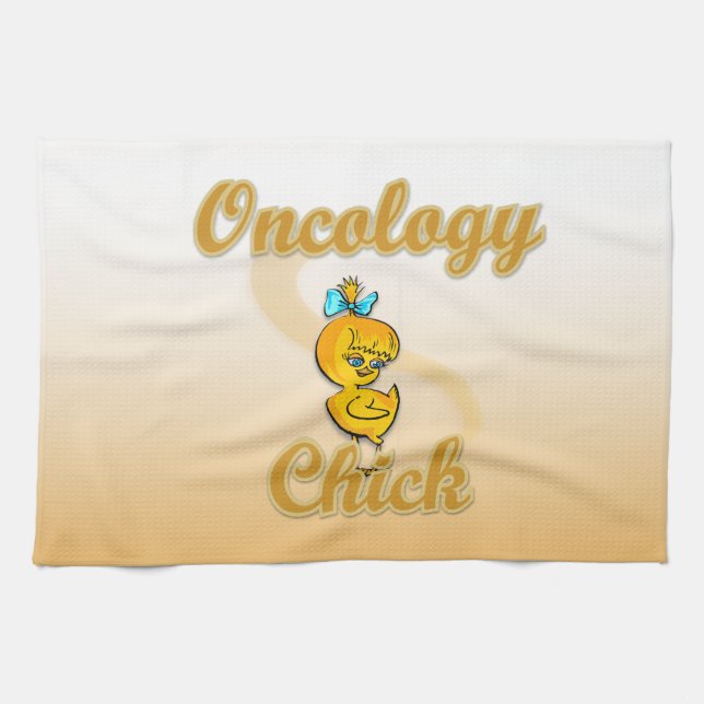 Oncology Chick Kitchen Towel (Horizontal)