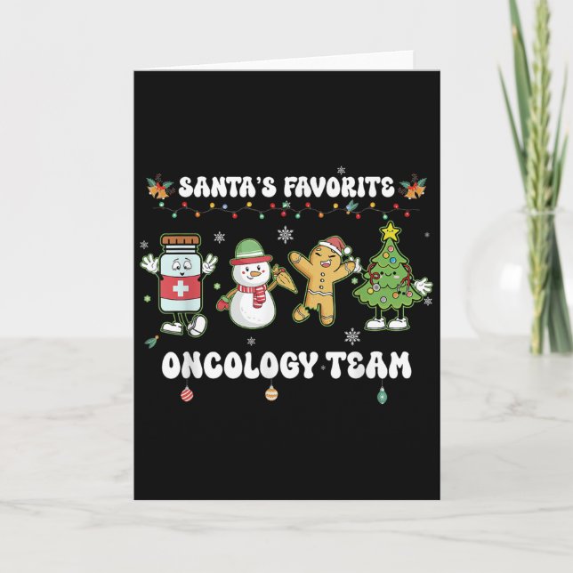 Oncology Christmas Crew Chemotherapy Nurse Techs N Card (Front)