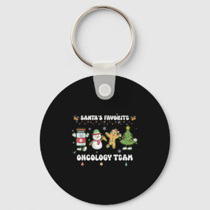 Oncology Christmas Crew Chemotherapy Nurse Techs N Keychain