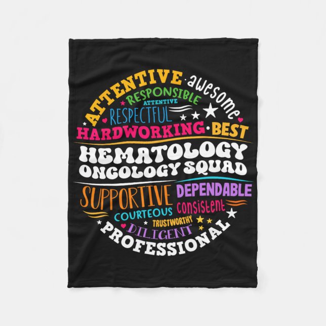 Oncology Hematology Nurse Squad Pediatric Hemonc D Fleece Blanket (Front)