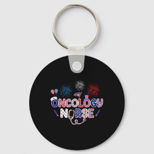 Oncology Nurse 4th Of July American Nursing Keychain