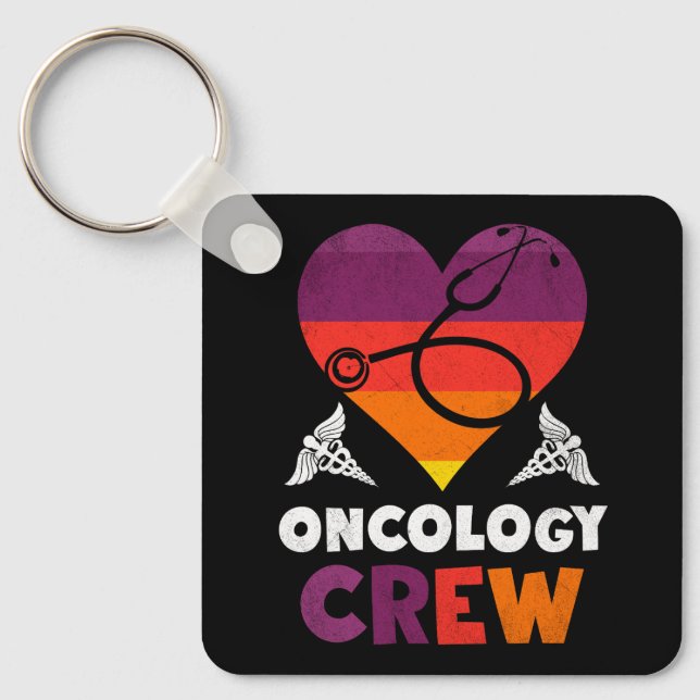 Oncology Nurse Appreciation Cancer Doctor Team Ped Keychain (Front)