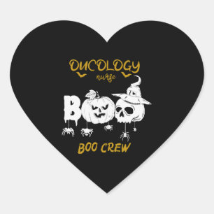 Oncology Nurse Boo Crew,Oncology Nurse Halloween Heart Sticker