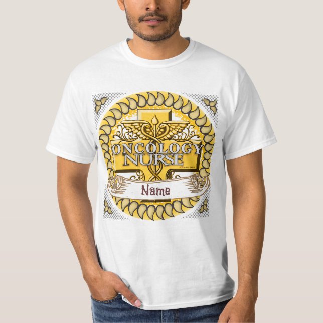 Oncology Nurse Caduceus T-Shirt (Front)