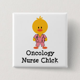 Oncology Nurse Chick Button