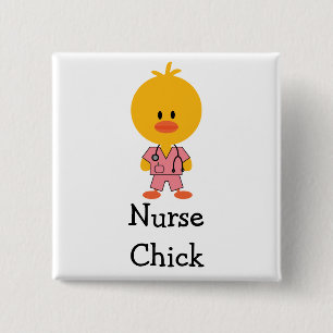 Oncology Nurse Chick Button