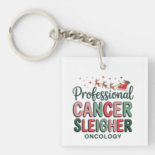 Oncology Nurse Christmas Cancer Chemo Oncology Keychain