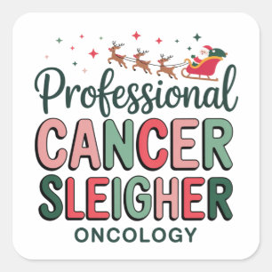 Oncology Nurse Christmas Cancer Chemo Oncology Square Sticker