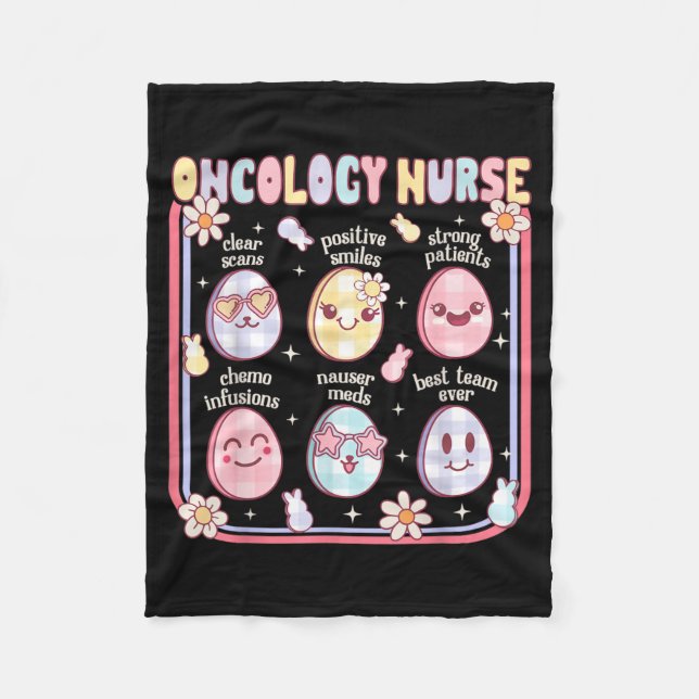 Oncology Nurse Easter Egg Cute Hematology Istant Fleece Blanket (Front)