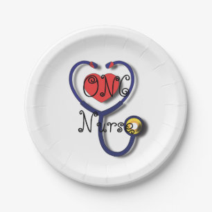 Oncology Nurse Graduation 7" Round Paper Plate! Paper Plate