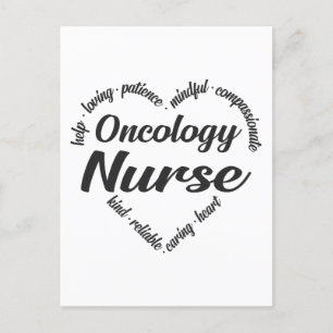 Oncology Nurse Heart Word Cloud Holiday Postcard