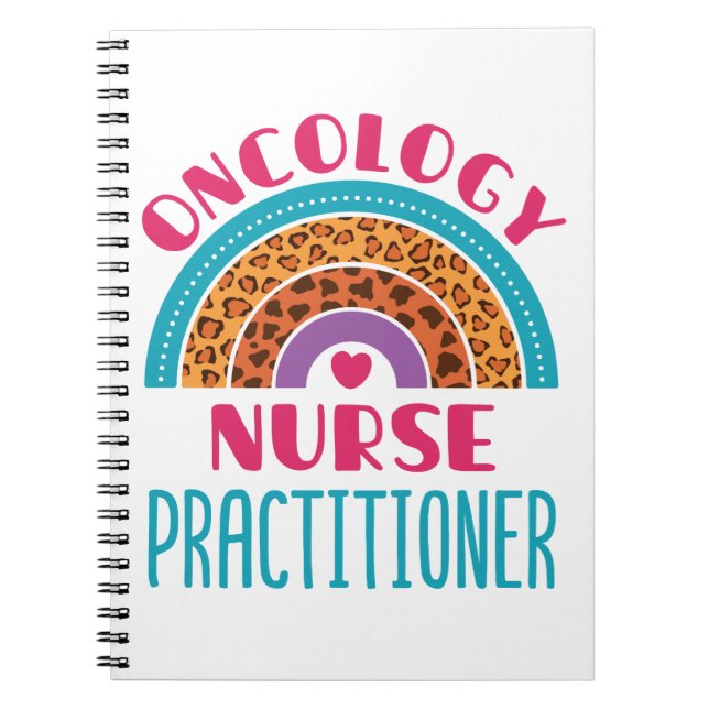 Oncology Nurse Practitioner Rainbow Boho Notebook (Front)