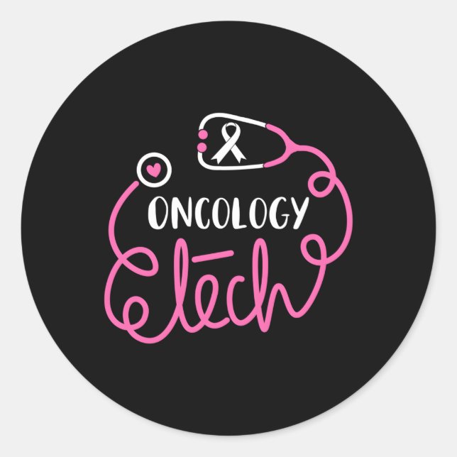 Oncology Tech Cancer Awareness Radiation Oncology  Classic Round Sticker (Front)