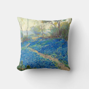 Onderdonk - A Hillside of Bluebonnets - Texas Throw Pillow