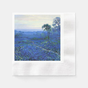 Onderdonk - Bluebonnet landscape with Cacti,  Napkin