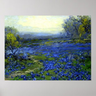 Onderdonk - Morning in the Bluebonnets Poster