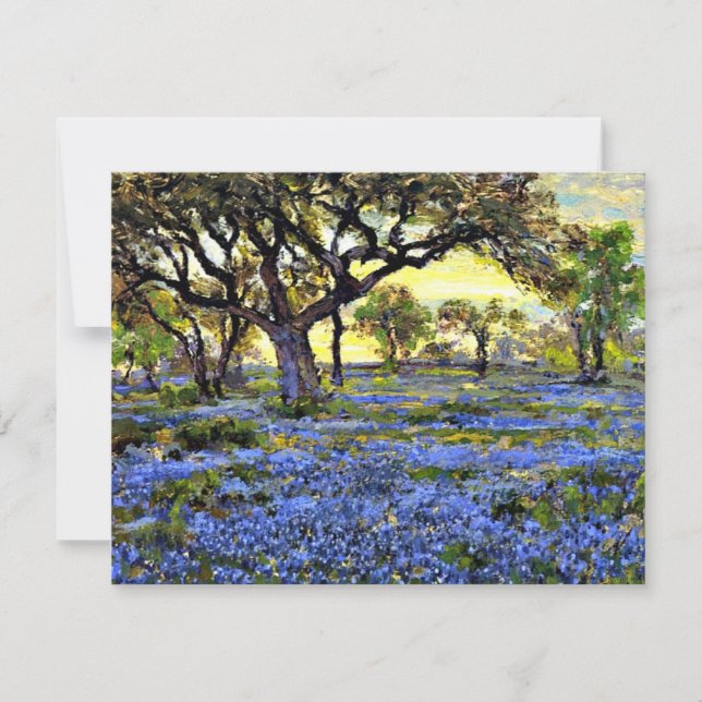 Onderdonk - Old Live Oak Tree and Bluebells Card (Front)