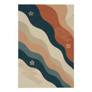 Ondes Nippones – Affiche Motifs Japonais Vintage